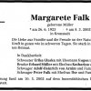 Mueller Margarete (Udo Falk) 1923-2002 Todesanzeige